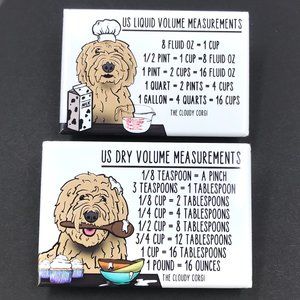 Goldendoodle Dog Kitchen Measuring Chart Magnets